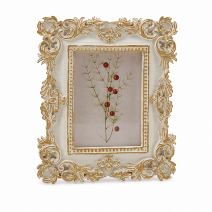Resin Baroque Photo Frame, Small Rectangle (holds 2in x 3in) design: a petite rectangular frame in the same finish