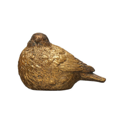 Resin Bird, Distressed Gold Finish, Facing Forward