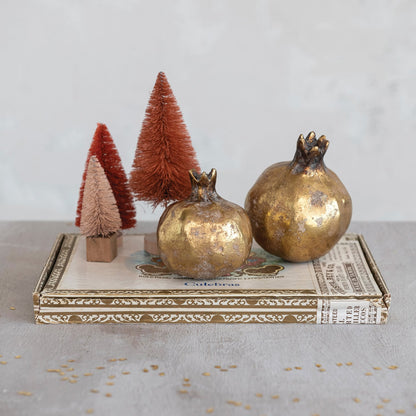 Resin Pomegranate, Antique Gold Finish