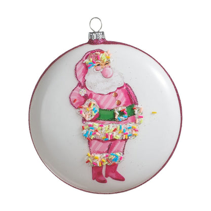 5" Bubblegum Blowin' Disc Ornament, Santa