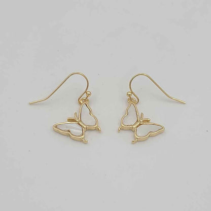 Shimmering White Butterfly Earrings