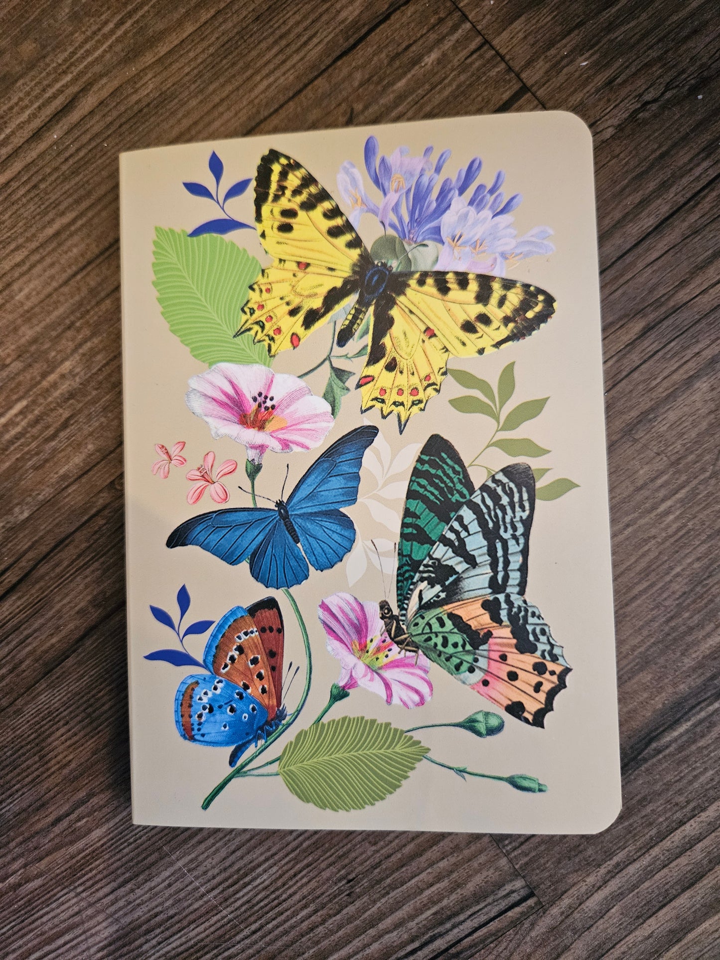 Diario de tapa blanda Vintage Floral-Crema