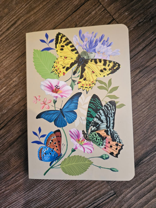 Diario de tapa blanda Vintage Floral-Crema