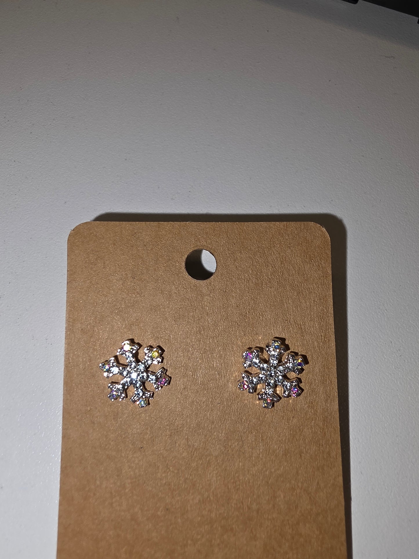Crystal Snowflake Silver Earrings