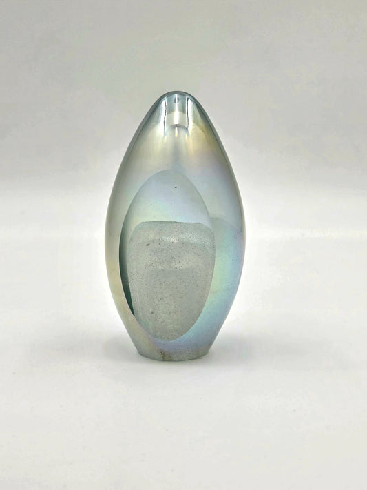 art glass double spout iridescent window