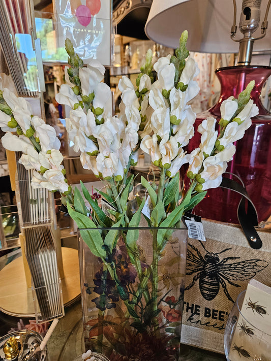 20.5 Inch White Snapdragon Stem