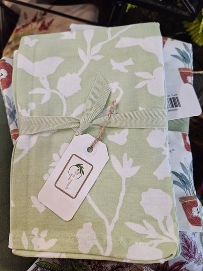 Light Green Songbird Dish Towel