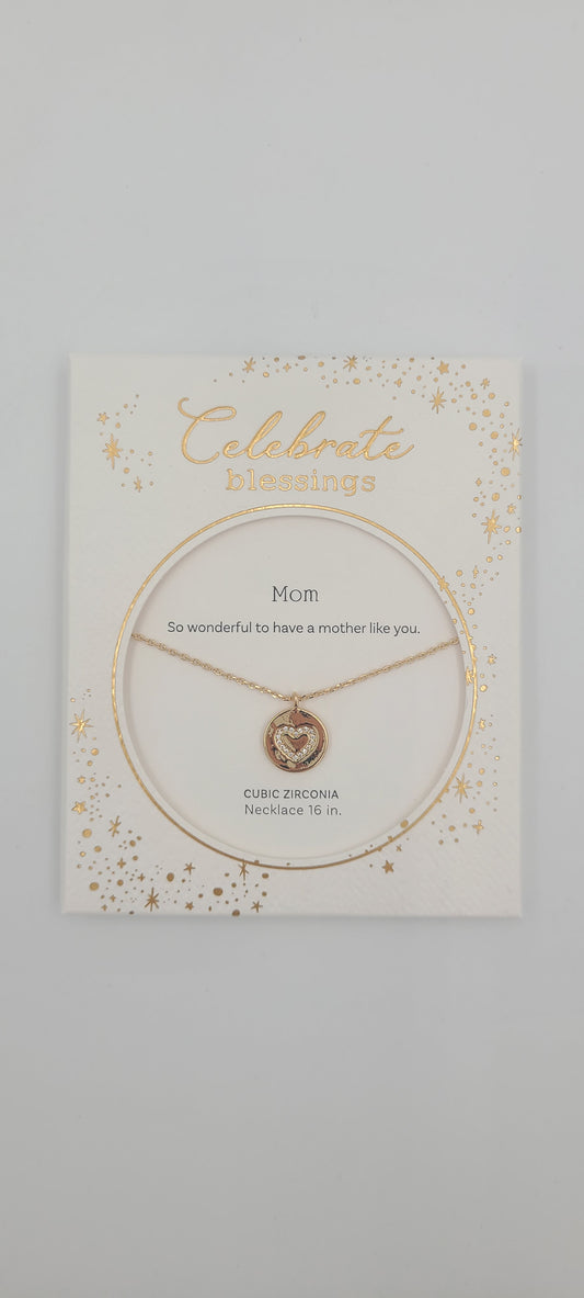 Mom Heart Necklace - Celebrate Blessings