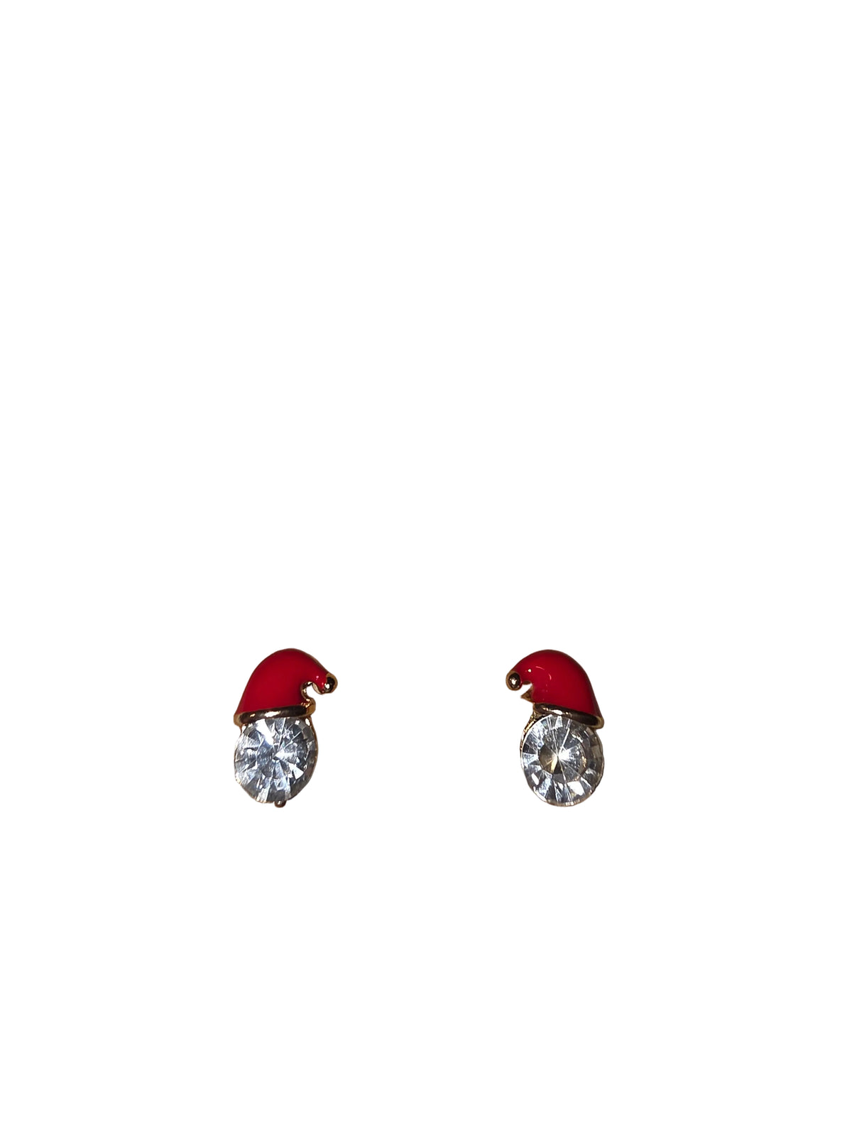 Crystal Santa with Red Hat Earrings