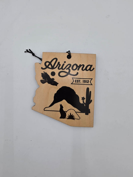 Arizona wooden ornament