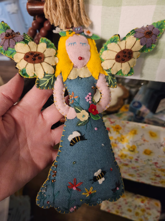 Plush Garden Goddess in Blue Dress Ornament