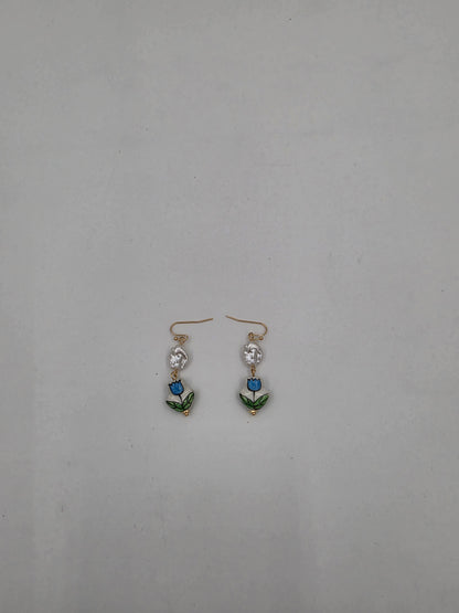 Charming Blossom Earrings - blue