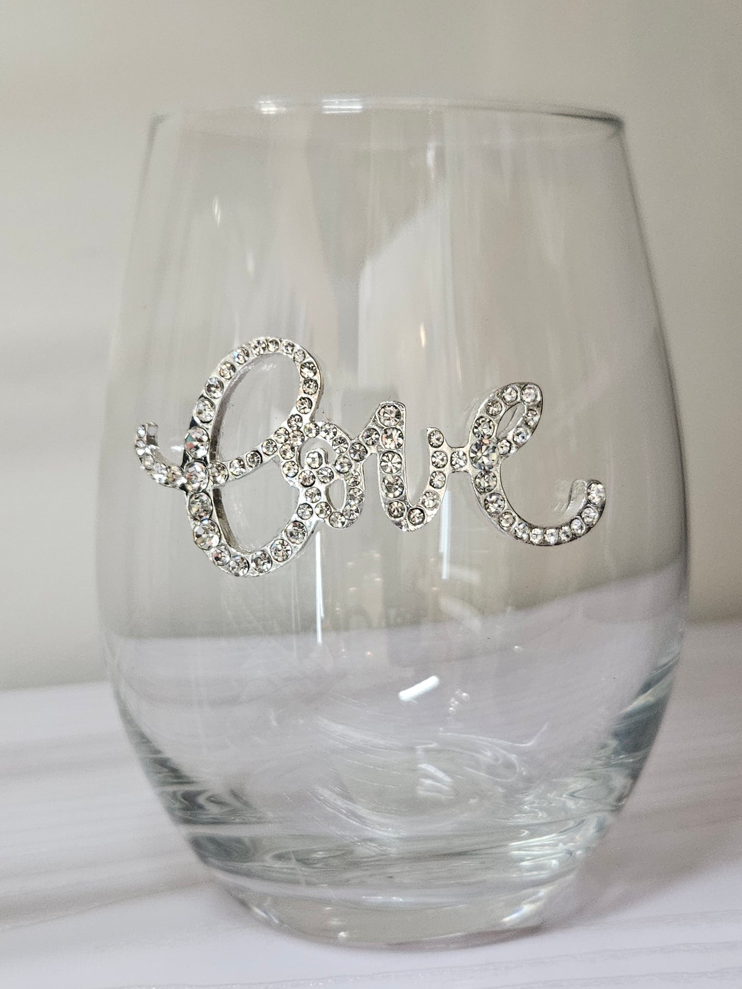 Love Jewel Stemless Wine Glass