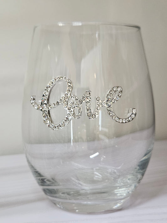Love Jewel Stemless Wine Glass