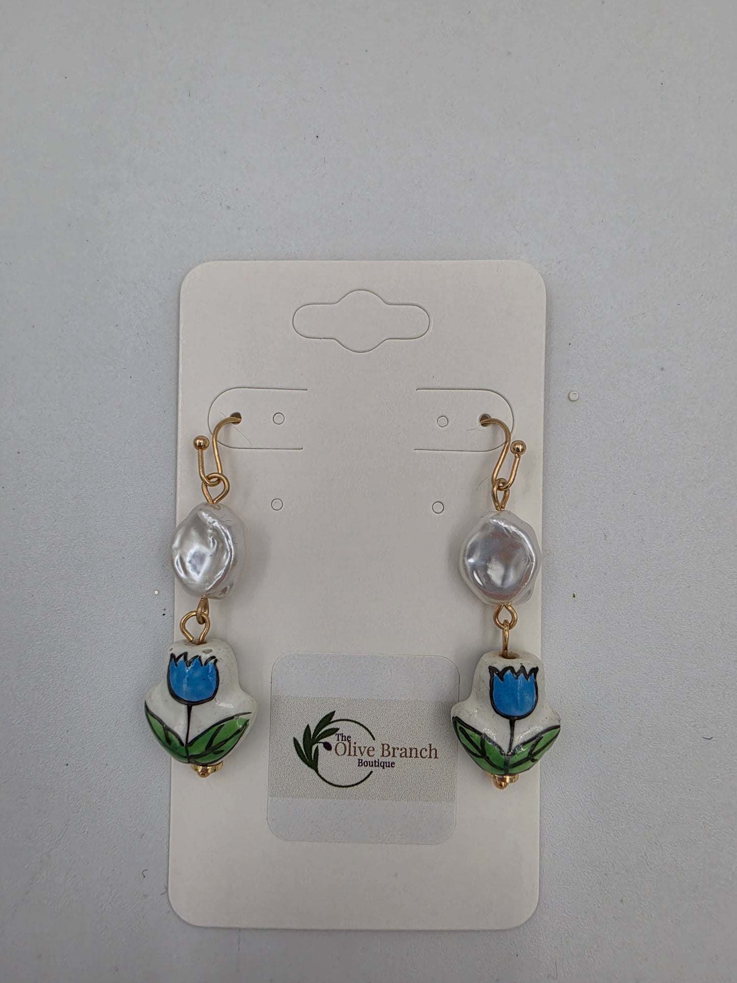 Charming Blossom Earrings - blue