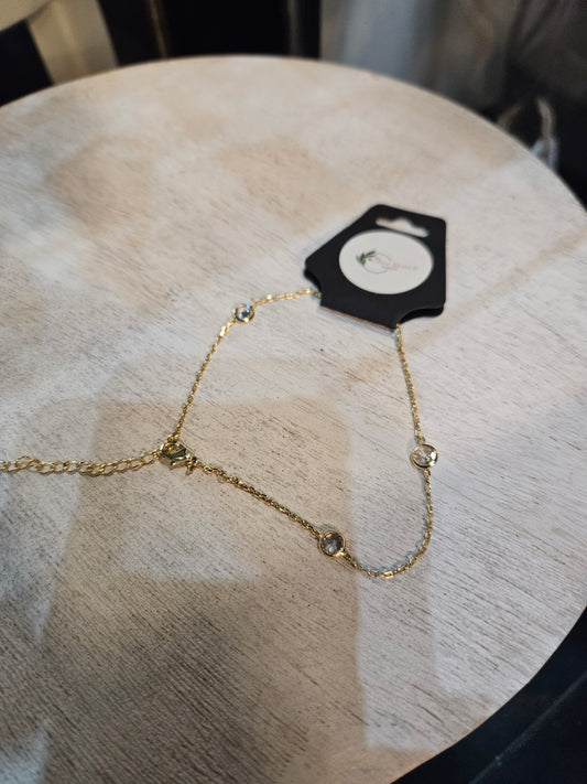 Anklet with Cubic Zirconia Yellow