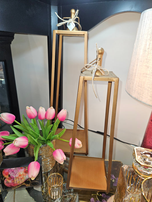 Large Gold Angled Centerpiece