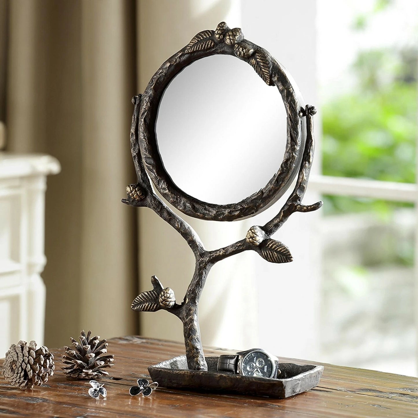 Pinecone & Branch Vanity Mirror