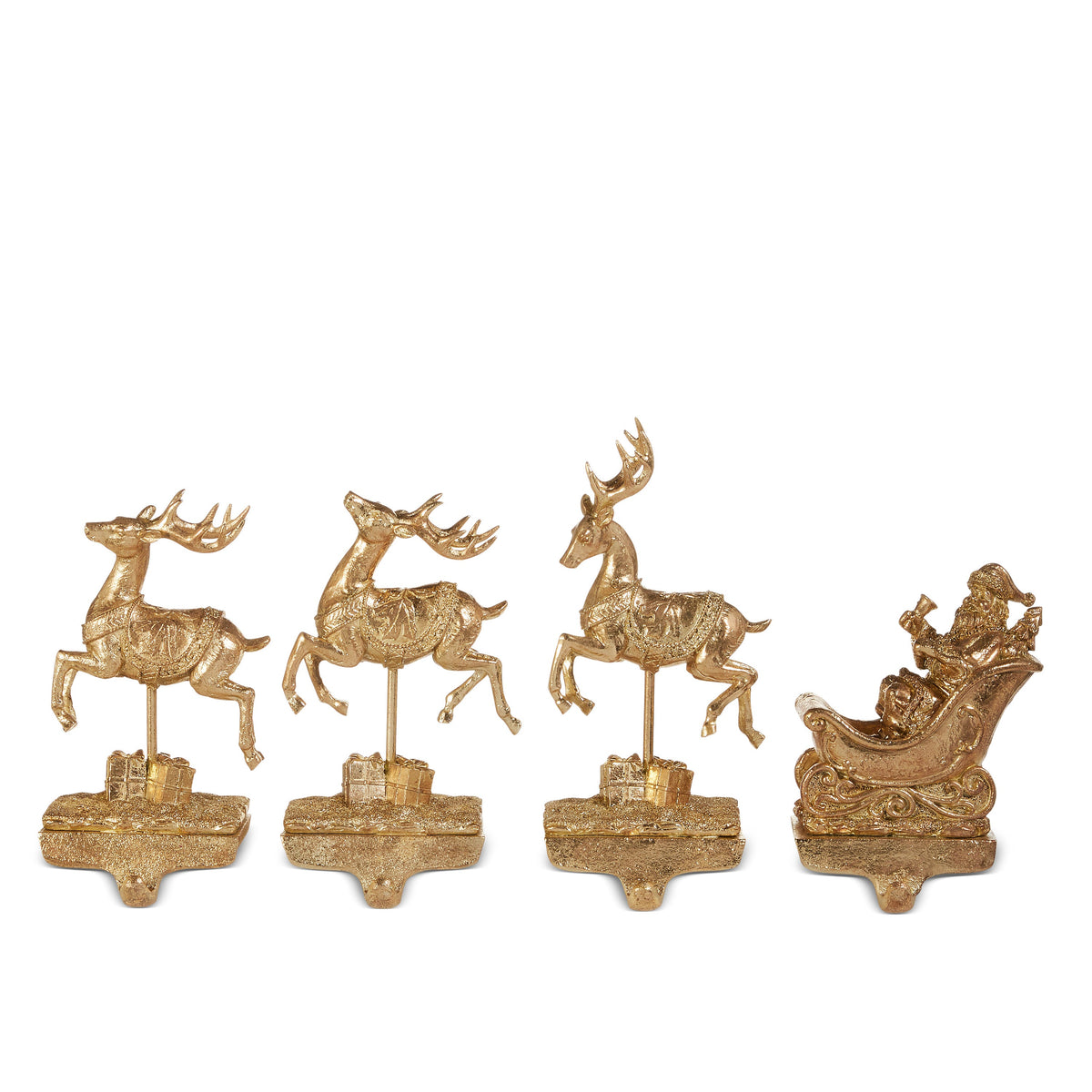 10.5" Santa and Reindeer Stocking Holders product photo