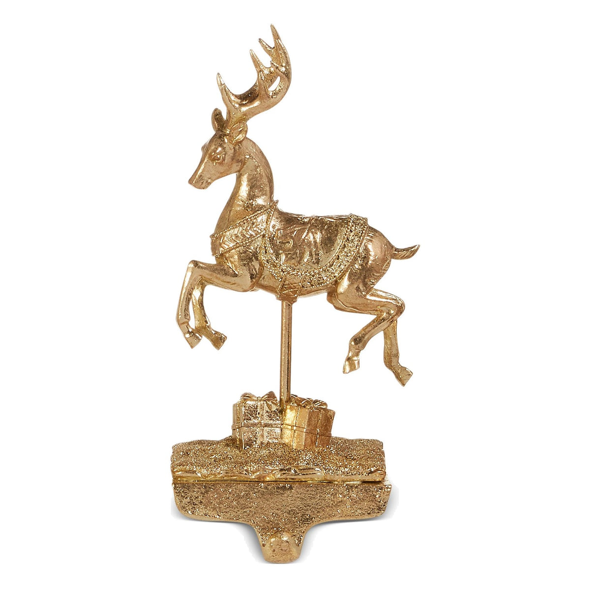 10.5" Santa and Reindeer Stocking Holders, Grazing Reindeer