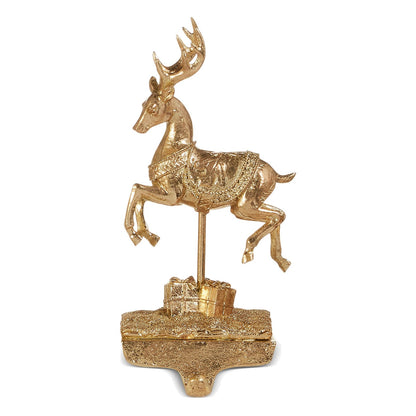 10.5" Santa and Reindeer Stocking Holders, Grazing Reindeer