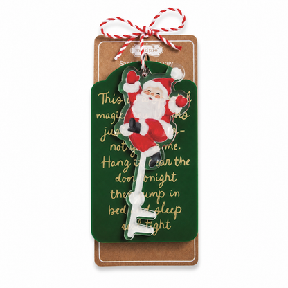 Santa's Magic Key with Sentiment Tag, Green Tag design: a Santa key on a green tag, and a green key on a red tag, each with its own message