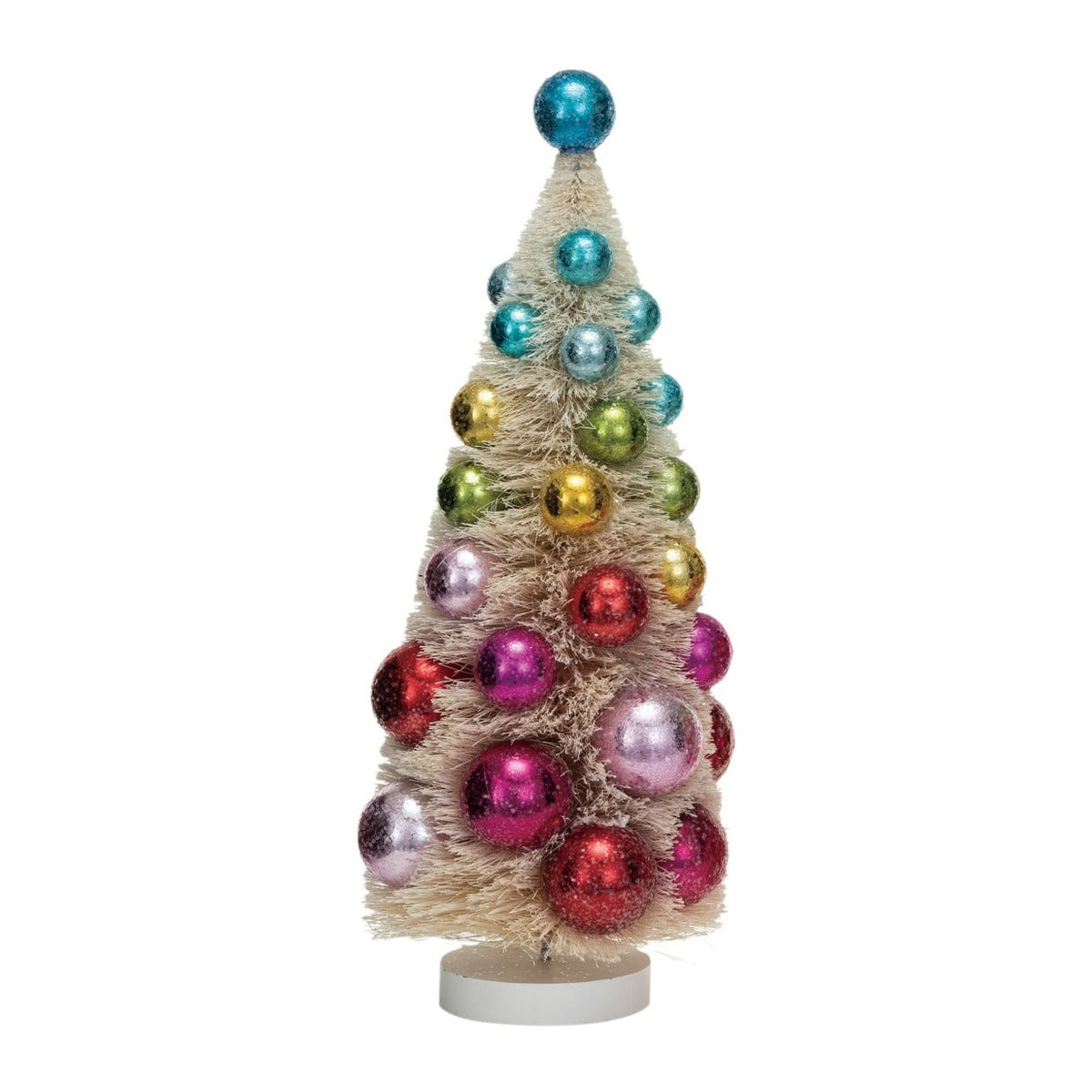 Sisal Bottle Brush Tree with Ornaments, Large, 13 inches size, cut from the vendor group photo