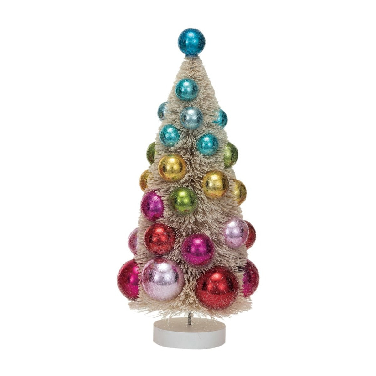 Sisal Bottle Brush Tree with Ornaments, Medium, 11 inches size, cut from the vendor group photo