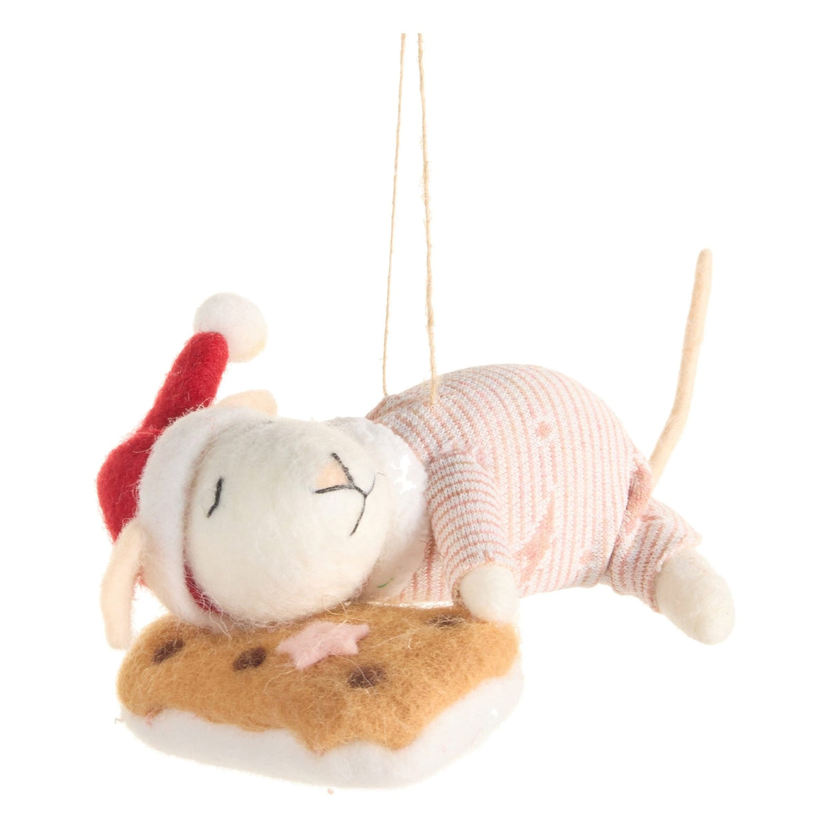 5.5" Sleeping Mice Ornament, Mouse on Cookie