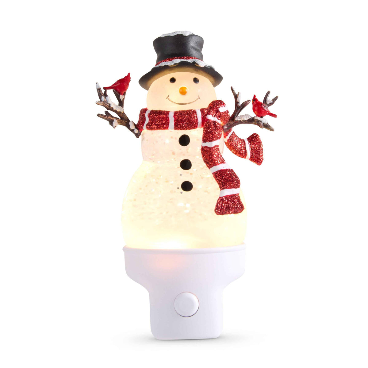 Swirling Glitter Snowman Night Light