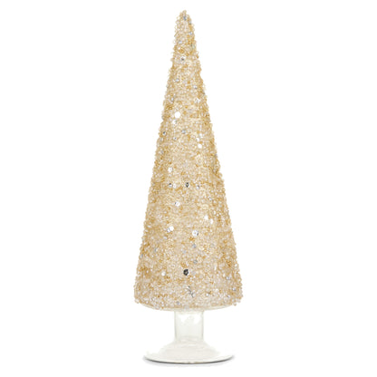 13.5" Gold Glitter Trees, Medium