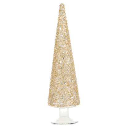 13.5" Gold Glitter Trees, Large