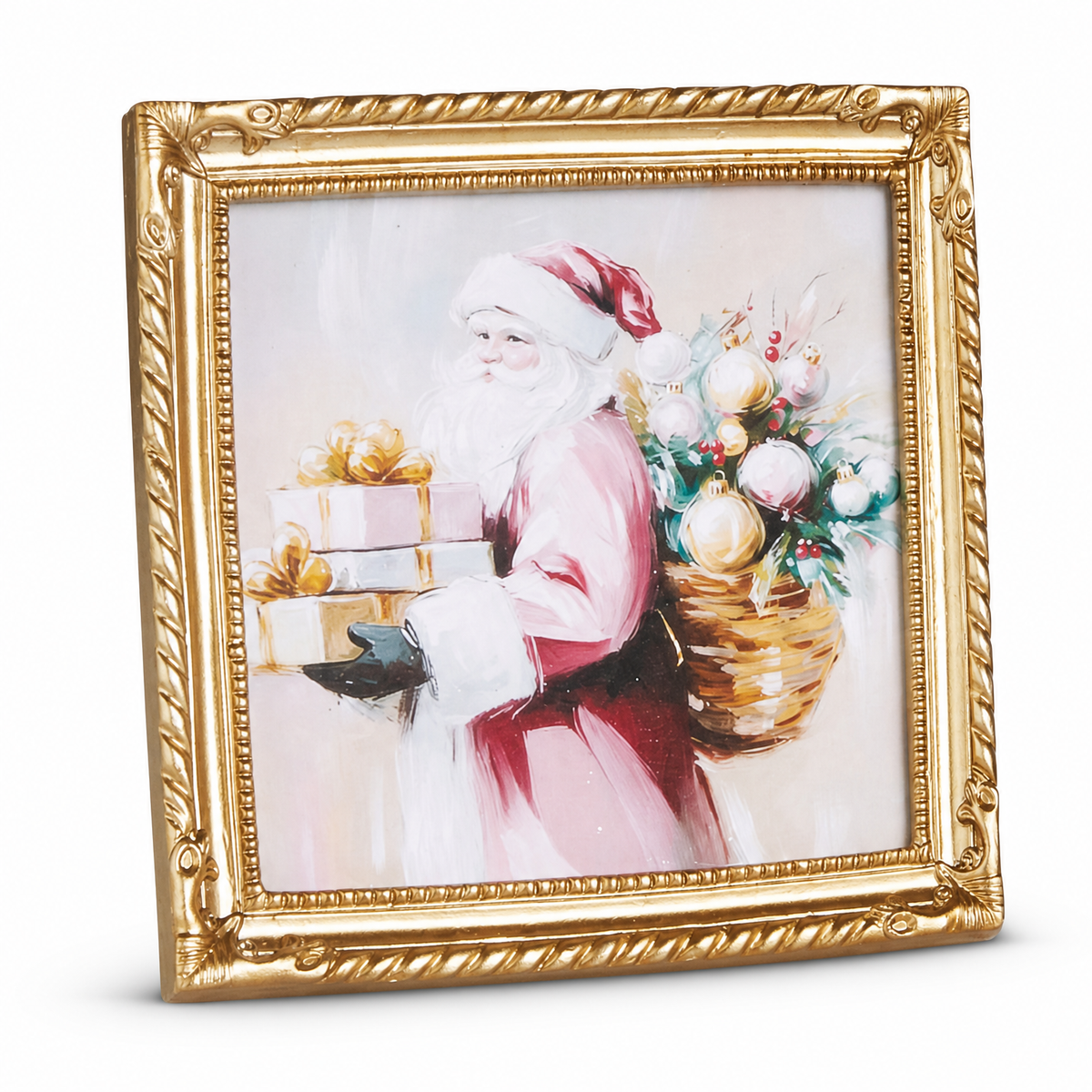 Twilight Tidings Mini Framed Christmas Wall Art, Santa design
