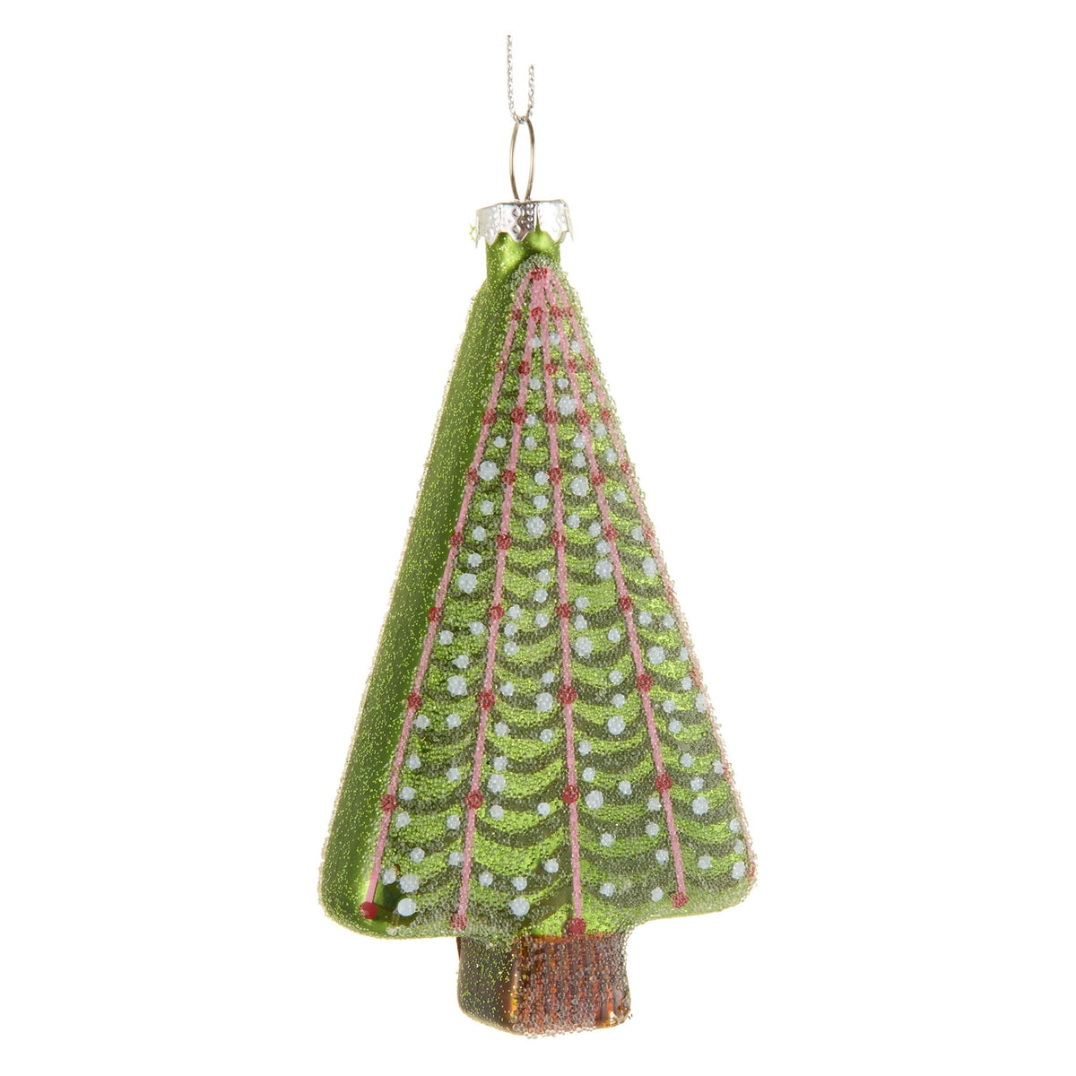 4.25" Twinkle and Trim Cookie Ornament, Green Beaded Tree