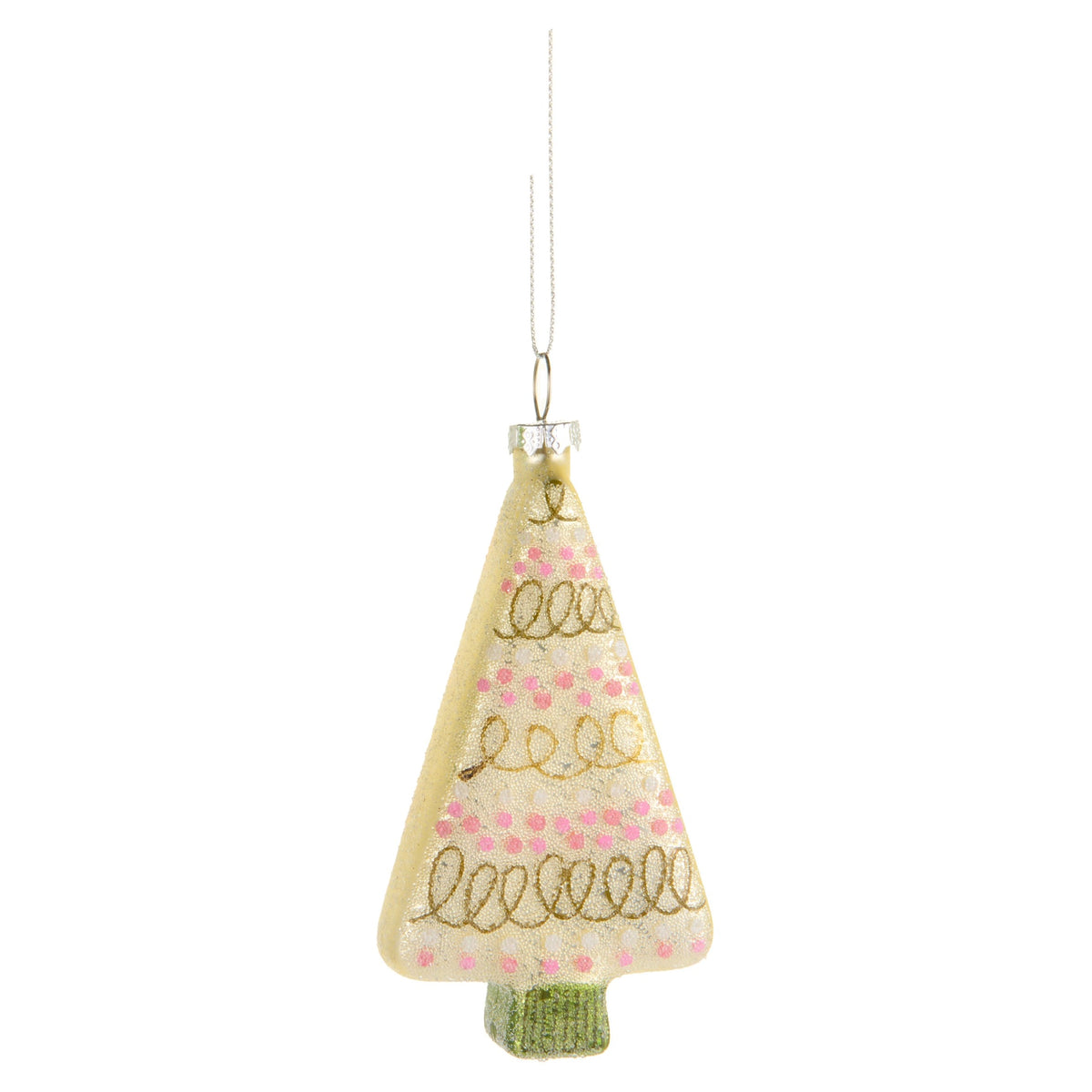 4.25" Twinkle and Trim Cookie Ornament, Cream Swirl Tree