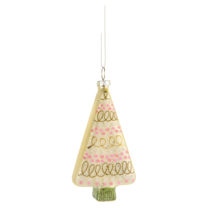 4.25" Twinkle and Trim Cookie Ornament, Cream Swirl Tree
