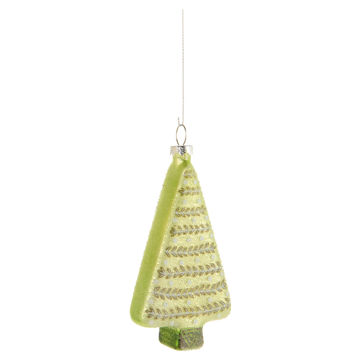 4.25" Twinkle and Trim Cookie Ornament, Green Dotted Tree