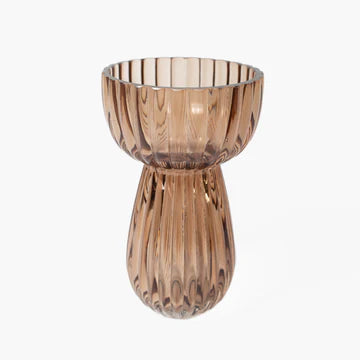 Scarlett Glass Ribbed Mushroom Vase - Large