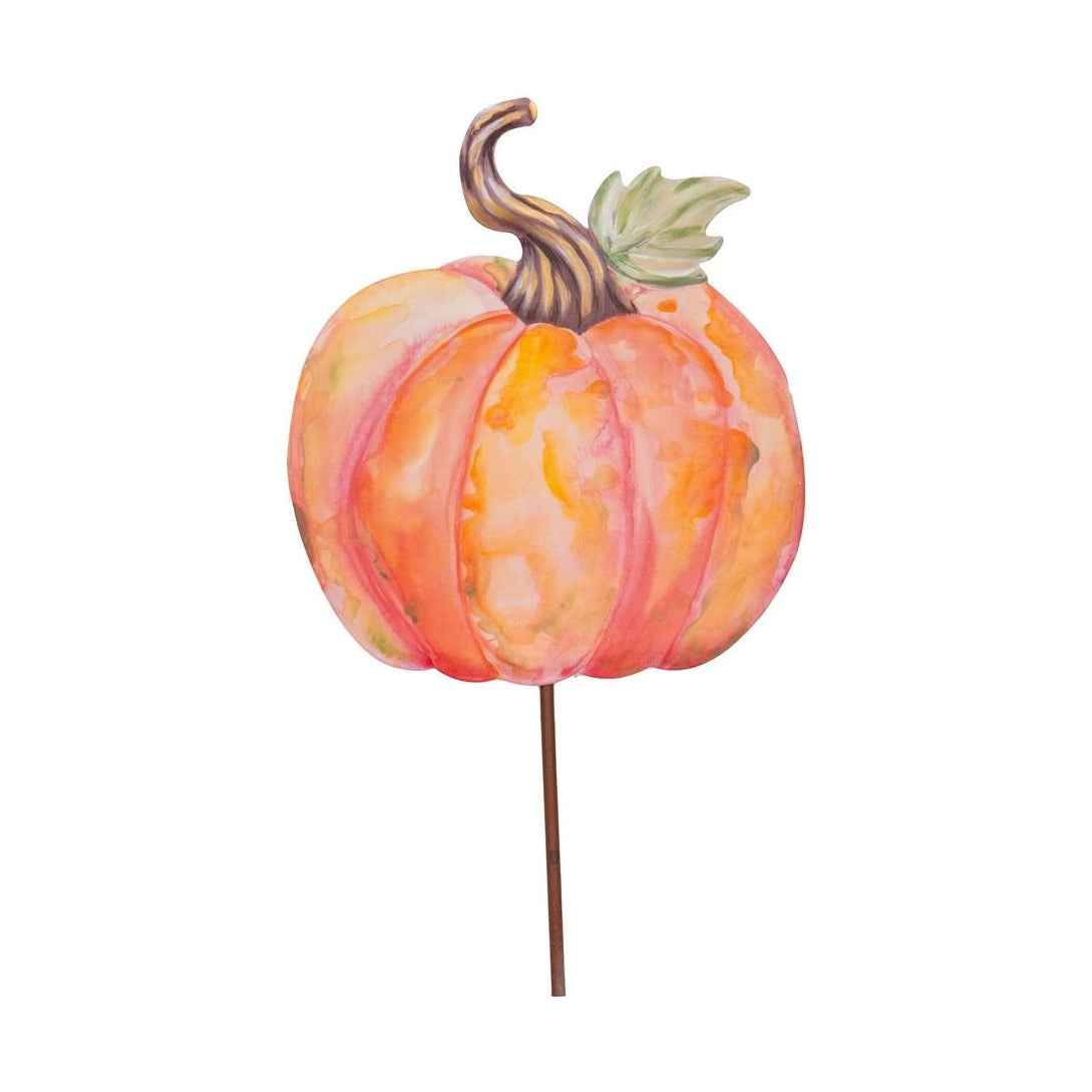 Watercolor Metal Pumpkin Stake