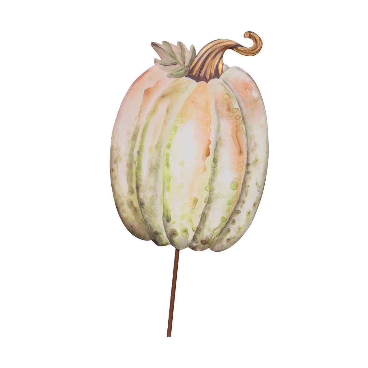 Watercolor Metal Pumpkin Stake