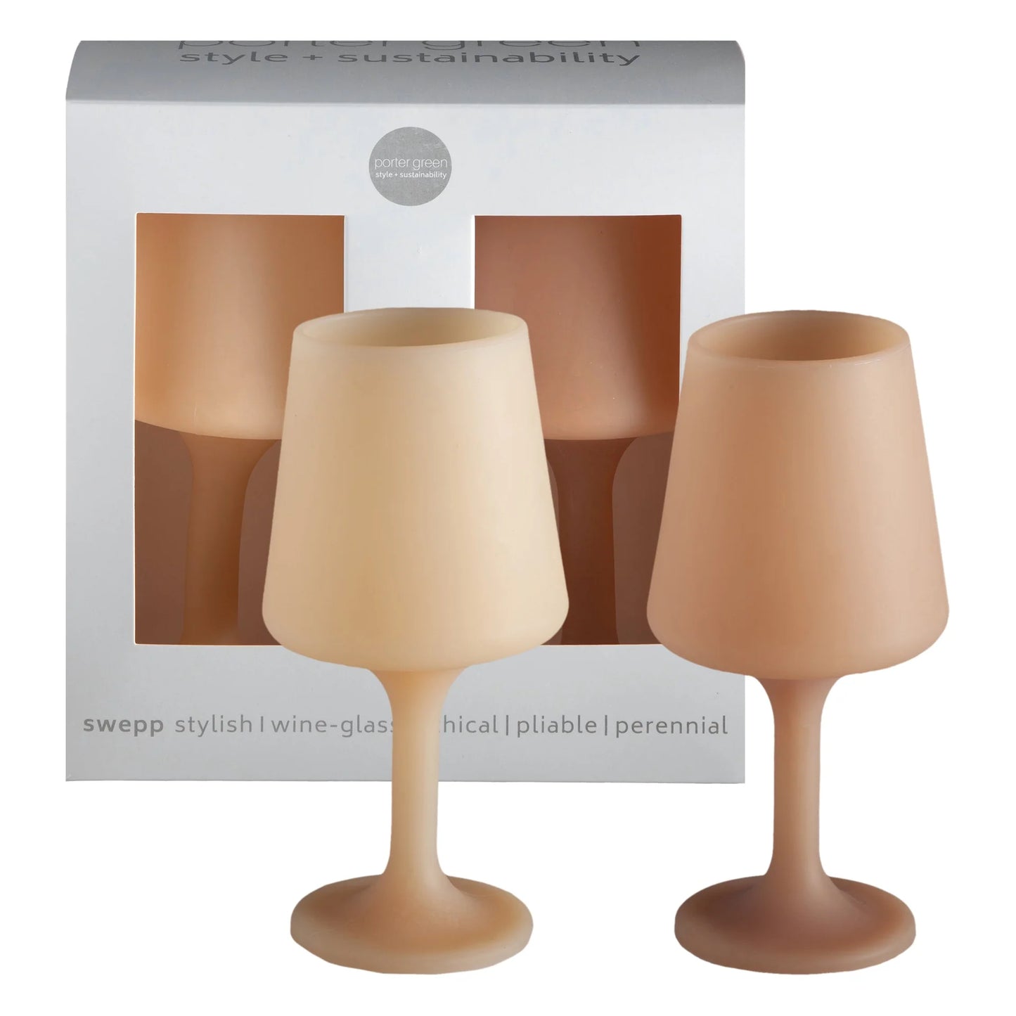 Unbreakable Silicone Wine Glasses-Wheat/Oat-Tall