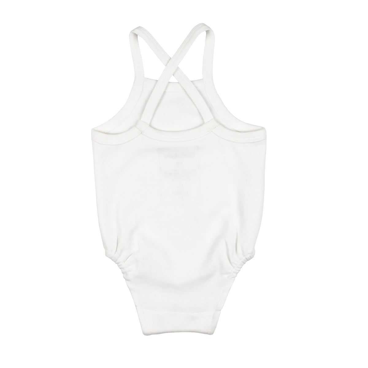 Organic Criss-Cross Bodysuit, White, view 4