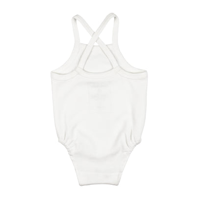 Organic Criss-Cross Bodysuit, White, view 4