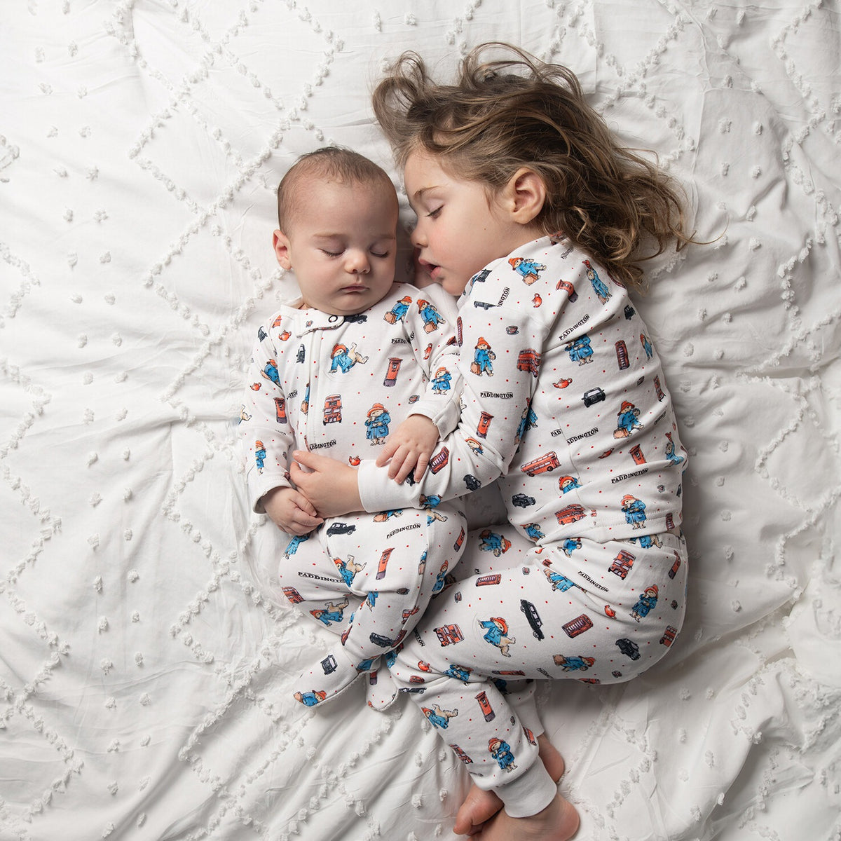 Organic Cotton 2-Way Zipper Footie, London Paddington Print, view 4