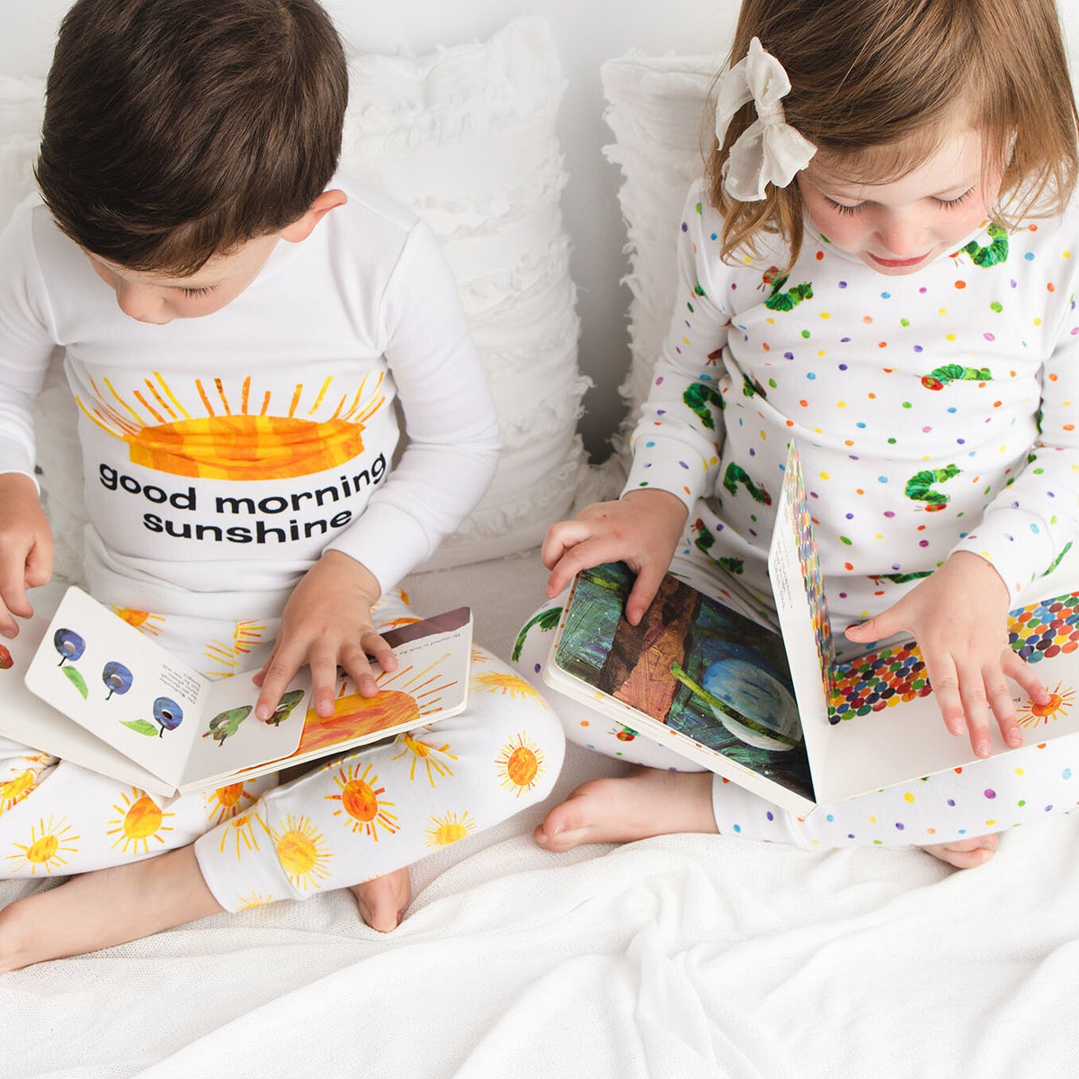 Kids' Organic Long Sleeve Pajama Set, Caterpillar Print, view 6