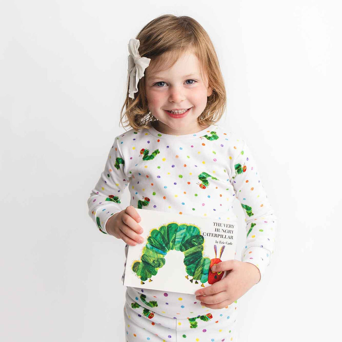 Kids' Organic Long Sleeve Pajama Set, Caterpillar Print
