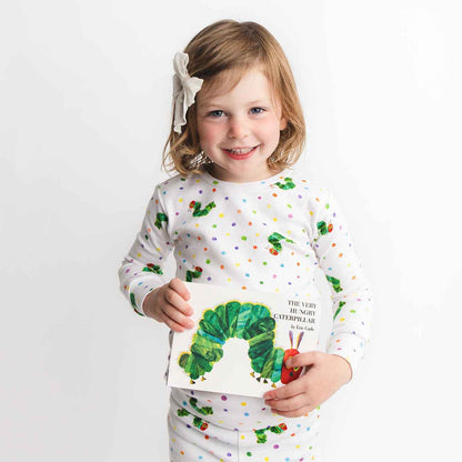 Kids' Organic Long Sleeve Pajama Set, Caterpillar Print