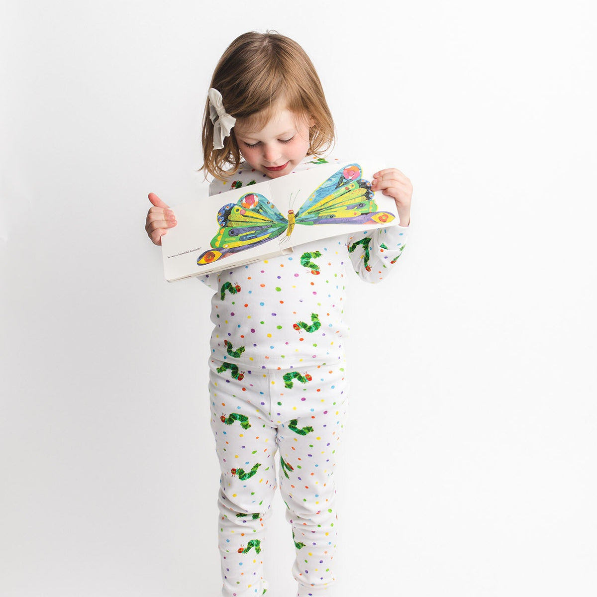 Kids' Organic Long Sleeve Pajama Set, Caterpillar Print, view 5