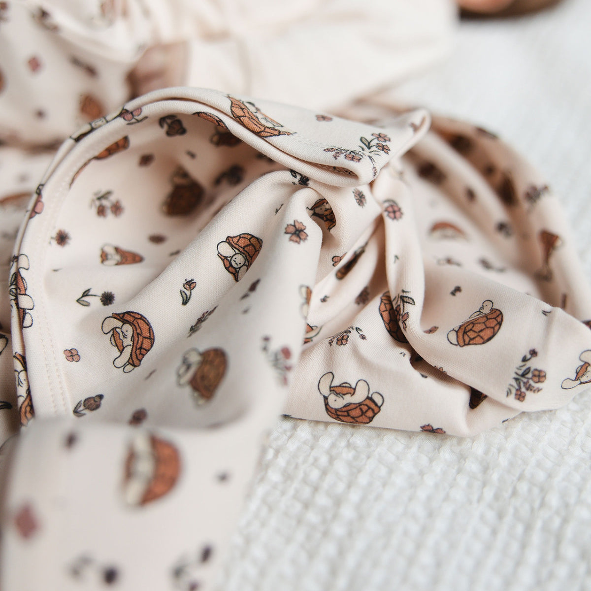 Organic Cotton Baby Blanket, Tiny Tortoise Print, view 3