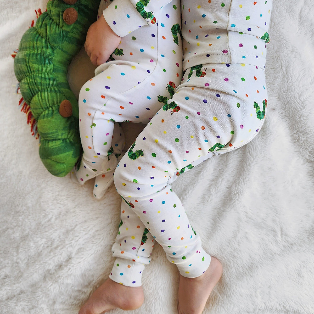 Kids' Organic Long Sleeve Pajama Set, Caterpillar Print, view 8